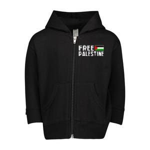 Palestine Flag Free Gaza Palestinian Proud Free Palestine Toddler Zip Fleece Hoodie