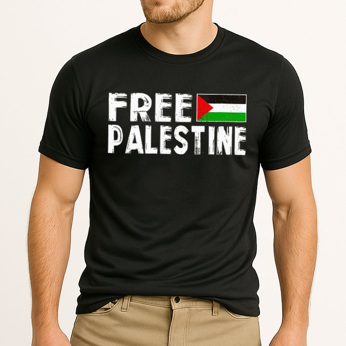 Palestine Flag Free Gaza Palestinian Proud Free Palestine Cooling Performance Crew T-Shirt