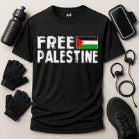 Palestine Flag Free Gaza Palestinian Proud Free Palestine Cooling Performance Crew T-Shirt