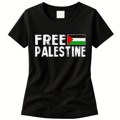 Palestine Flag Free Gaza Palestinian Proud Free Palestine Womens T-Shirt