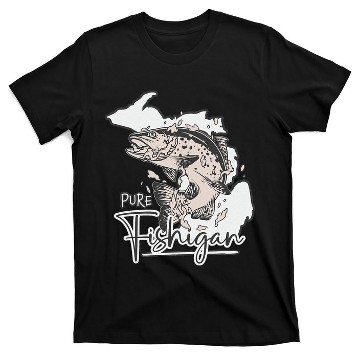 Pure Fishigan Fisherman State Of Michigan Fishing T-Shirt