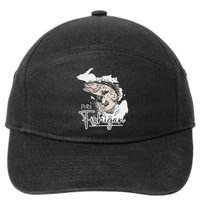 Pure Fishigan Fisherman State Of Michigan Fishing 7-Panel Snapback Hat