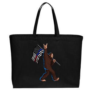 Police Fire First Responder Flag For Bigfoot Rock And Roll Cotton Canvas Jumbo Tote