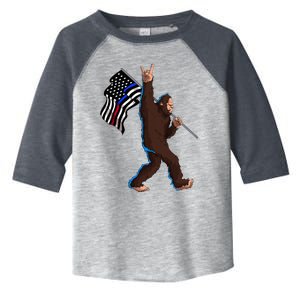 Police Fire First Responder Flag For Bigfoot Rock And Roll Toddler Fine Jersey T-Shirt