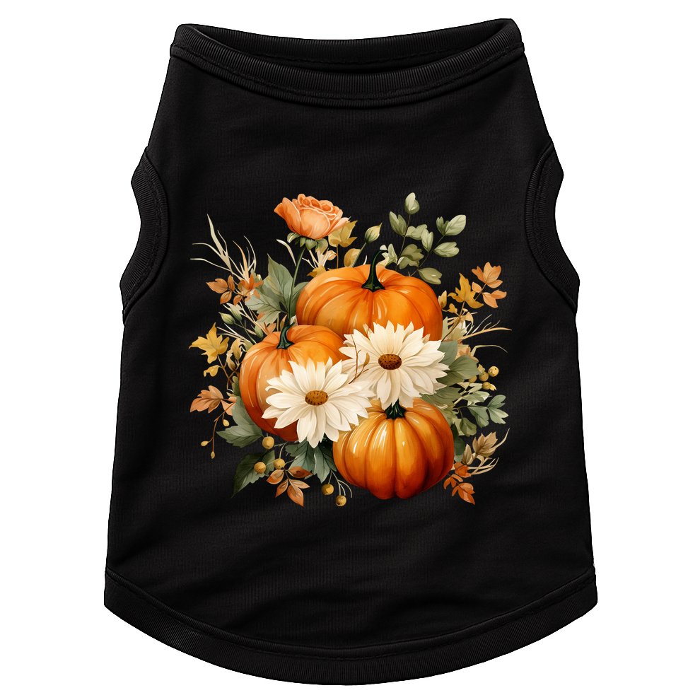 Pumpkin Fall Floral Festive Doggie Tank
