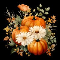 Pumpkin Fall Floral Festive Bucket Hat