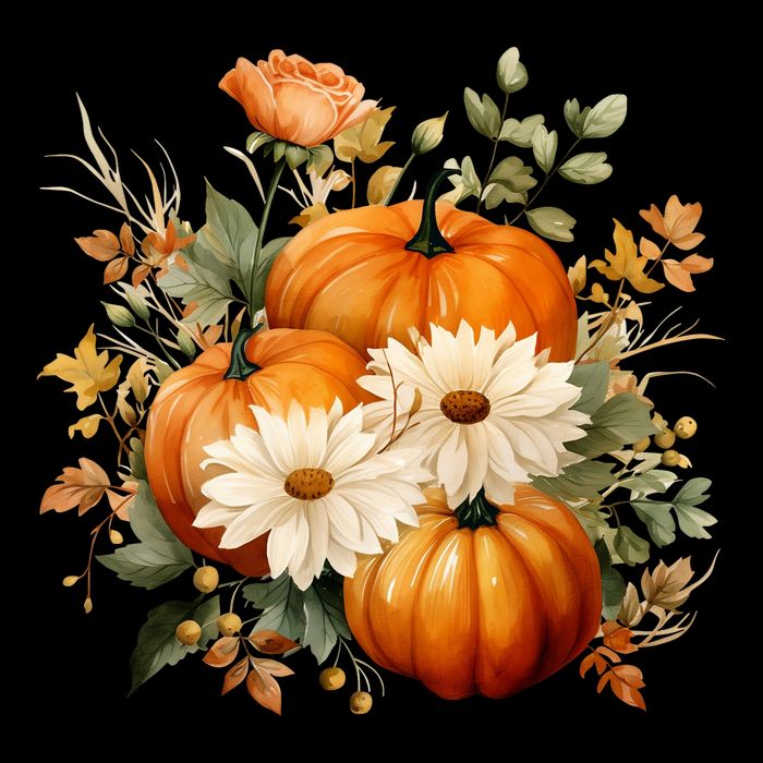 Pumpkin Fall Floral Festive Bucket Hat
