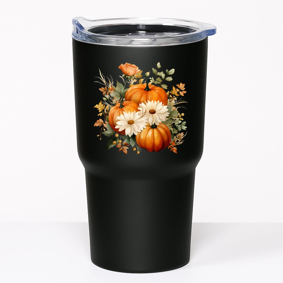 Pumpkin Fall Floral Festive Tumbler