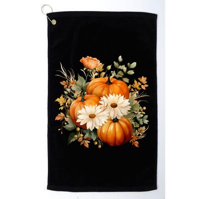 Pumpkin Fall Floral Festive Golf Towel