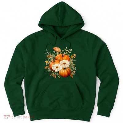 Pumpkin Fall Floral Festive Hoodie