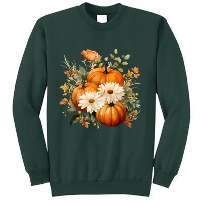 Pumpkin Fall Floral Festive Sweatshirt