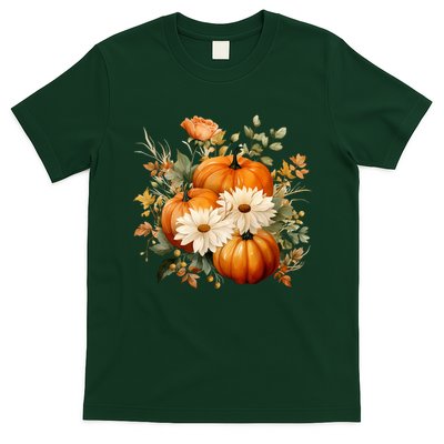 Pumpkin Fall Floral Festive T-Shirt