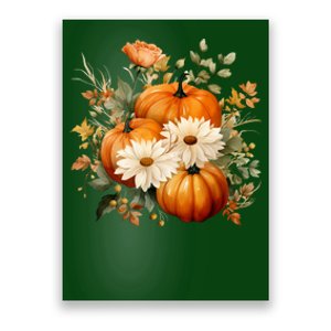 Pumpkin Fall Floral Festive Poster