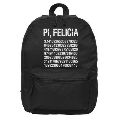 Pi, Felicia Funny Pi Day Pun Math Humor 16 in Basic Backpack