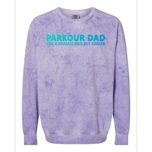 Parkour Father Free Running Parkour Dad Gift Colorblast Crewneck Sweatshirt