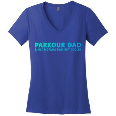 Parkour Father Free Running Parkour Dad Gift Women's V-Neck T-Shirt