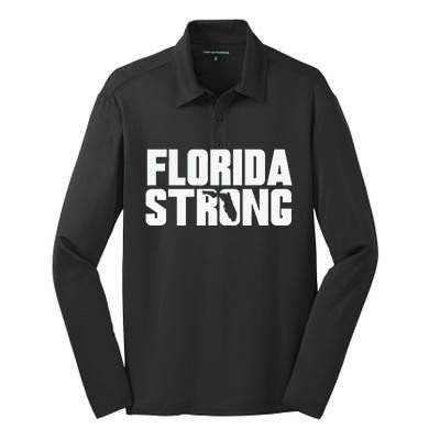 Pray For Florida Strong Silk Touch Performance Long Sleeve Polo