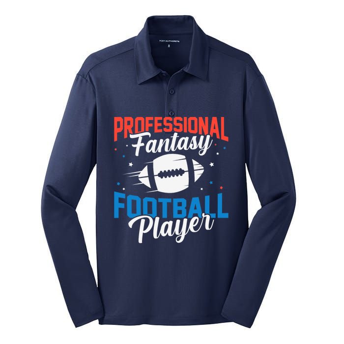 Professional Fantasy Football Game Player Draft League Day Silk Touch Performance Long Sleeve Polo