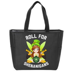 Pixie Fairy Fantasy D20 Tabletop RPG Funny St Patricks Day Zip Tote Bag