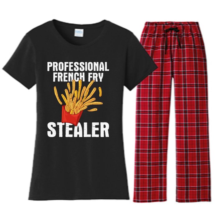 Professional French Fry Stealer Potato Food French Fries Women's Flannel Pajama Set