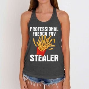 Professional French Fry Stealer Potato Food French Fries Women's Knotted Racerback Tank