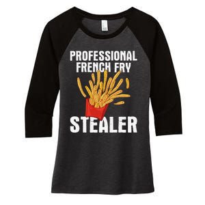 Professional French Fry Stealer Potato Food French Fries Women's Tri-Blend 3/4-Sleeve Raglan Shirt