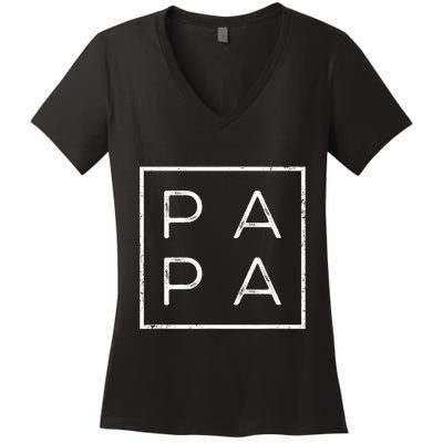 Papa Funny Fathers Day Present For Dad Him Grandpa Dada Women's V-Neck T-Shirt