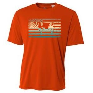 Patriotic Farmer Farm Animal Lover Gift Us Flag Cow Gift Cooling Performance Crew T-Shirt