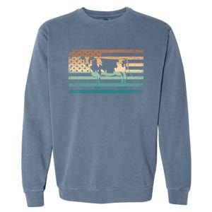 Patriotic Farmer Farm Animal Lover Gift Us Flag Cow Gift Garment-Dyed Sweatshirt