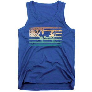 Patriotic Farmer Farm Animal Lover Gift Us Flag Cow Gift Tank Top