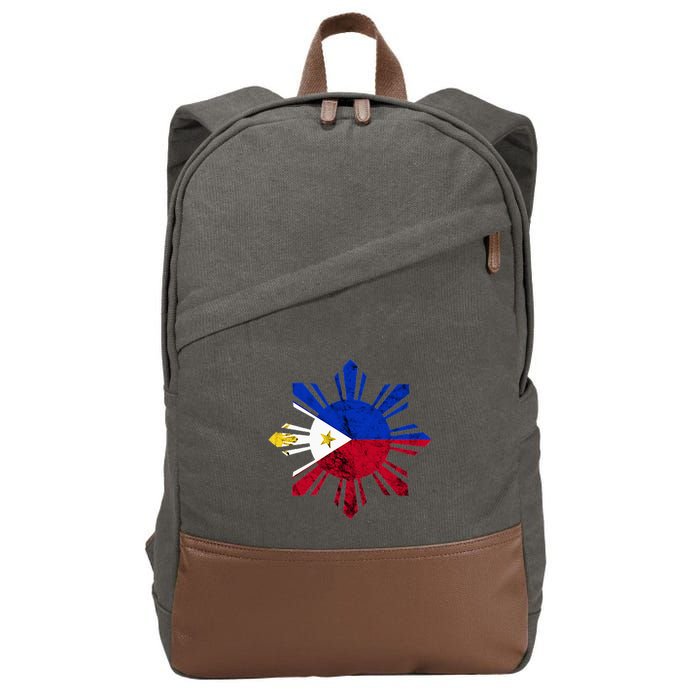 Philippines Filipino Flag Pilipinas Pride Filipino Roots Cotton Canvas Backpack
