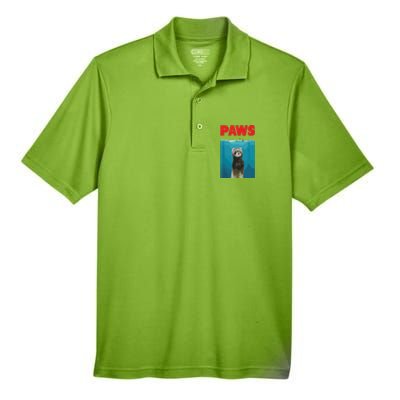 Paws Ferret Funny Parody Ferret Lover Gift Men's Origin Performance Piqué Polo