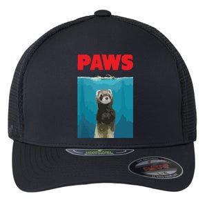 Paws Ferret Funny Parody Ferret Lover Gift Flexfit Unipanel Trucker Cap