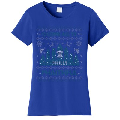 Philly Faithful Funny Philadelphia Philly Fan Ugly Christmas  Women's T-Shirt