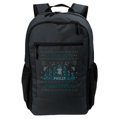 Philly Faithful Funny Philadelphia Philly Fan Ugly Christmas  Daily Commute Backpack