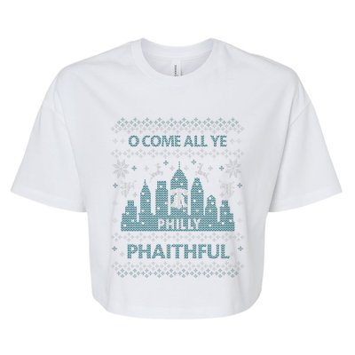 Philly Faithful Funny Philadelphia Philly Fan Ugly Christmas  Bella+Canvas Jersey Crop Tee