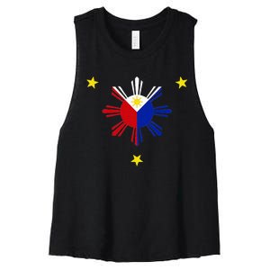 PHILIPPINES FLAG FILIPINO PINOY PINAY PRIDE MANILA Women's Racerback Cropped Tank