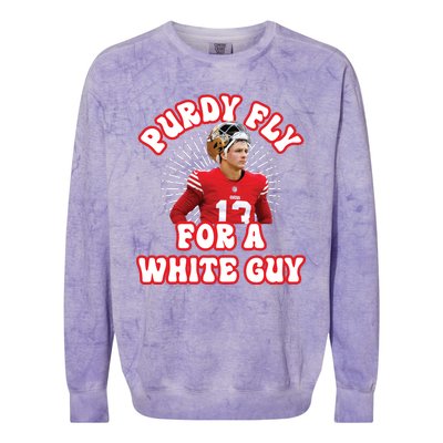 Purdy Fly For A White Guy Funny San Francisco Football Colorblast Crewneck Sweatshirt