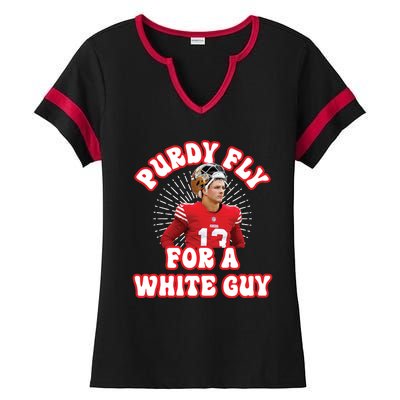 Purdy Fly For A White Guy Funny San Francisco Football Ladies Halftime Notch Neck Tee