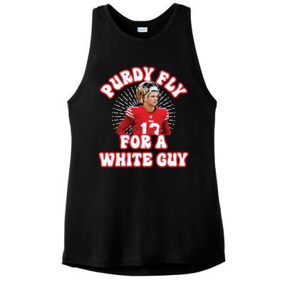 Purdy Fly For A White Guy Funny San Francisco Football Ladies PosiCharge Tri-Blend Wicking Tank