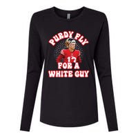 Purdy Fly For A White Guy Funny San Francisco Football Womens Cotton Relaxed Long Sleeve T-Shirt