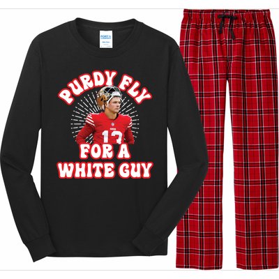 Purdy Fly For A White Guy Funny San Francisco Football Long Sleeve Pajama Set