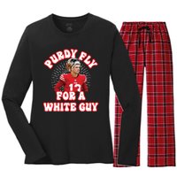 Purdy Fly For A White Guy Funny San Francisco Football Women's Long Sleeve Flannel Pajama Set 