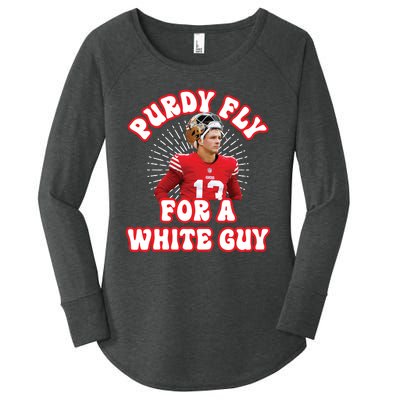 Purdy Fly For A White Guy Funny San Francisco Football Women's Perfect Tri Tunic Long Sleeve Shirt