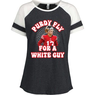 Purdy Fly For A White Guy Funny San Francisco Football Enza Ladies Jersey Colorblock Tee