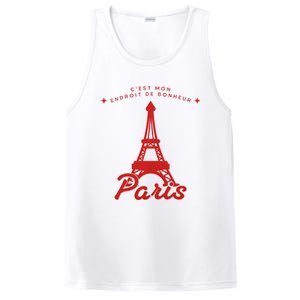 Paris France French This Is My Happy Place Travel Retro Cute PosiCharge Competitor Tank