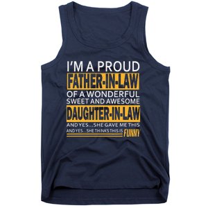 Proud Fatherinlaw Fathers Day Gift From Daughterinlaw Tank Top