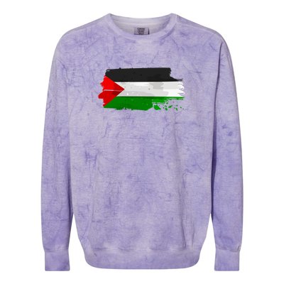 Palestine Flag Free Palestine Colorblast Crewneck Sweatshirt