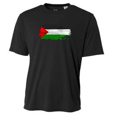 Palestine Flag Free Palestine Cooling Performance Crew T-Shirt