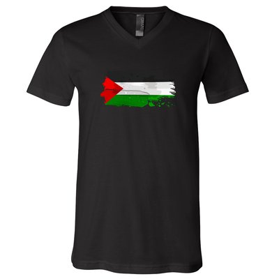 Palestine Flag Free Palestine V-Neck T-Shirt